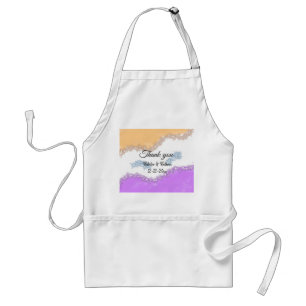 Simple minimal thank you couple name text date cus standard apron