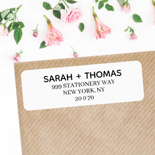 Simple Minimal Typography Return Address Label