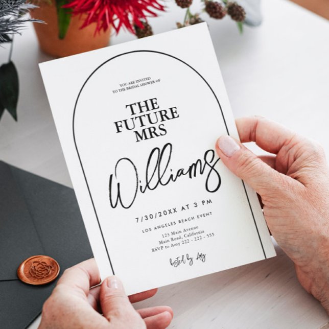 Simple Minimal Typography Script Bridal Shower  Invitation (Creator Uploaded)