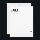 Simple & Minimal Typography Wedding Advice Card<br><div class="desc">Personalise the custom text above. You can find additional coordinating items in our "Simple & Minimal Typography Wedding Suite" collection. ***PLEASE NOTE: ALL OF THE WORDING AND TEXT AND BACKGROUND COLOR IS EDITABLE. You can change all of the words and you can also change the text colour as well. For...</div>