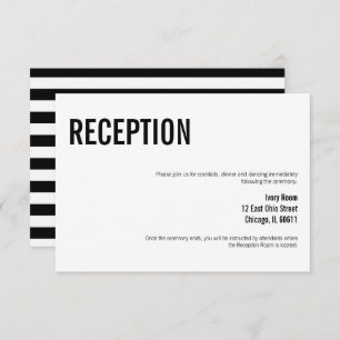 Simple & Minimal Typography Wedding Reception Card