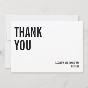 Simple & Minimal Typography Wedding Thank You Card