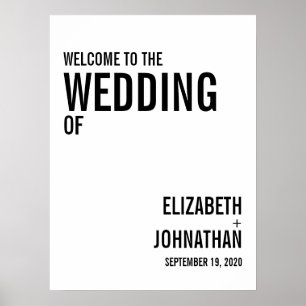 Simple & Minimal Typography Wedding Welcome Sign