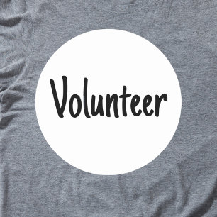 Simple Minimal Volunteer Classic Round Sticker