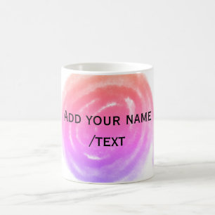 simple minimal watercolor colourful add name text coffee mug