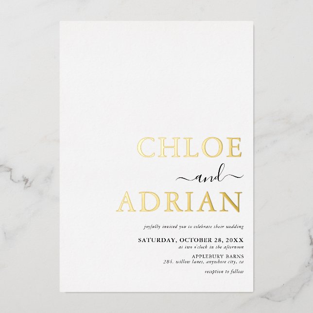 Simple Minimal Wedding Gold (Front)