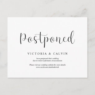 Simple Minimal, Wedding invitation Postponed Postcard