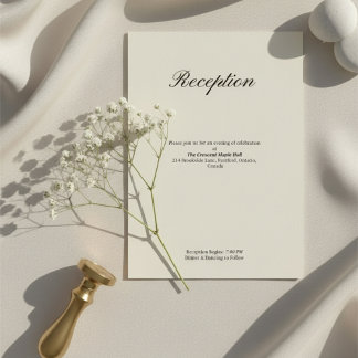 Simple Minimal Wedding Reception Enclosure Card