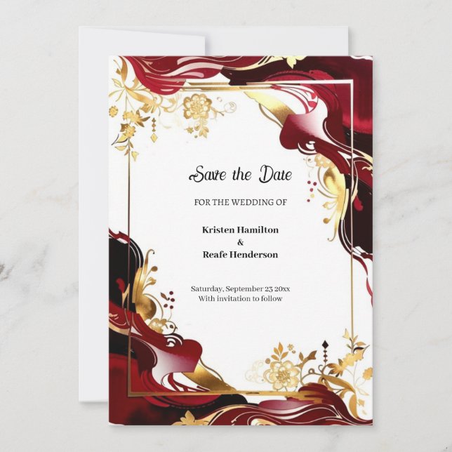 Simple Minimal Wedding Save the Date Card (Front)