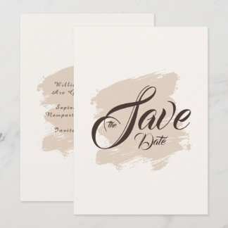 Simple Minimal Wedding Save The Date Invitation