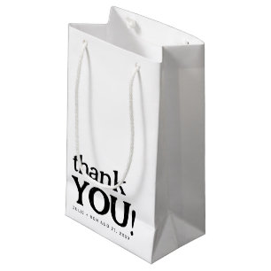 Simple Minimal Wedding Thank You Small Gift Bag