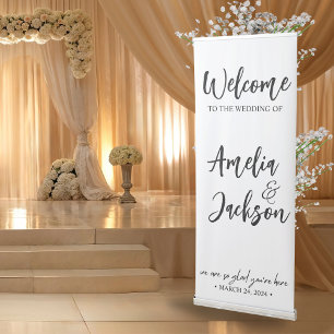 Simple minimal Welcome to our wedding Welcome Retractable Banner