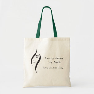 Simple Minimal White And Black Beauty Salon Tote Bag