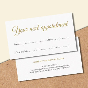 Simple Minimal White Beauty Salon Appointment Card