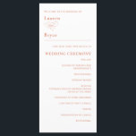 Simple Minimal White Citrus Grove Wedding Program<br><div class="desc">Simple and elegant with minimalist appeal, this citrus grove wedding program presents your wedding order of ceremony and wedding party names in classic style. The white background with citrus orange text has a clean look that is easy for your guests to read. An elegant understated type face pairing presents your...</div>