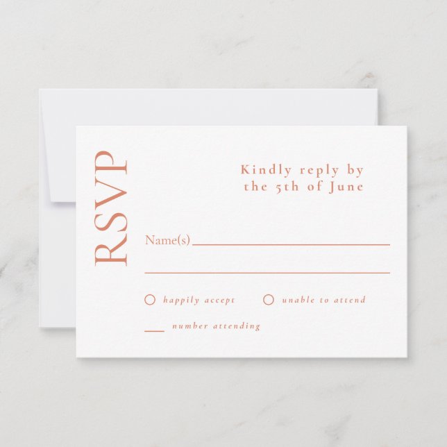 Simple Minimal White Citrus Grove Wedding RSVP (Front)