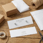 Simple minimal white earring display card<br><div class="desc">Show off your brand and keep your products organised and protected with this simple and modern earring display holder with editable text and two printed hole markers for your earrings. Perfect for use in your shop window, in-store or on social media. With the light grey background colour your jewellery can...</div>