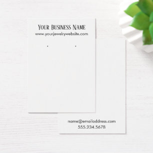 Simple Minimal White Earring Holder Display Cards