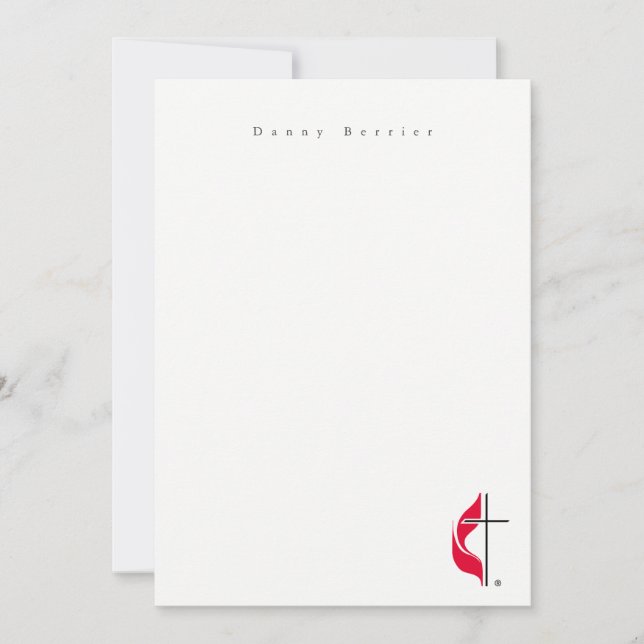 Simple Minimal White Logo Cross Card (Front)