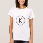 simple minimal white monogram pink glitter waterco T-Shirt<br><div class="desc">design</div>