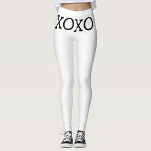Simple minimal xoxo love add your text name  throw leggings