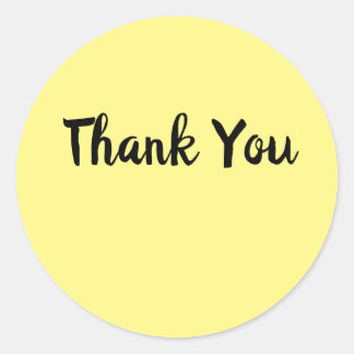 simple minimal yellow thank you round Sticker