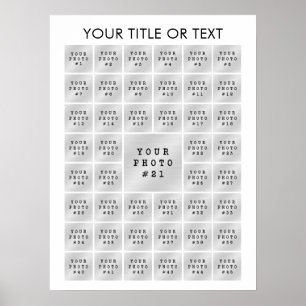 Simple Minimalist 45 Photo Collage Personalised Poster