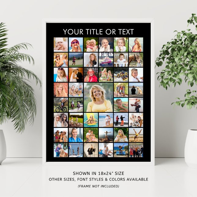 Simple Minimalist 45 Photo Collage Personalised Poster (Creator Uploaded)