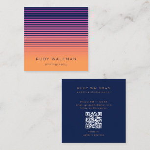 Simple Minimalist Abstract Stripes Photographer Square Business Card