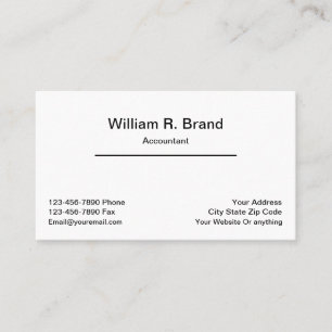 Simple Minimalist Accountant Business Card