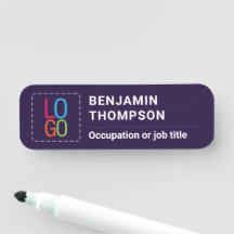 Simple Minimalist Add Logo & Name Business Purple