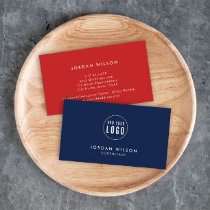 Simple Minimalist Add Your Logo Editable Colour Business Card