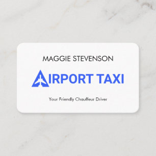 Simple Minimalist Airport Taxi Business Card