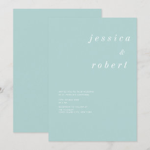 Simple Minimalist Airy Pastel Wedding Invitation