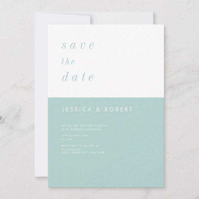 Simple Minimalist Airy Pastel Wedding Invitation (Front)