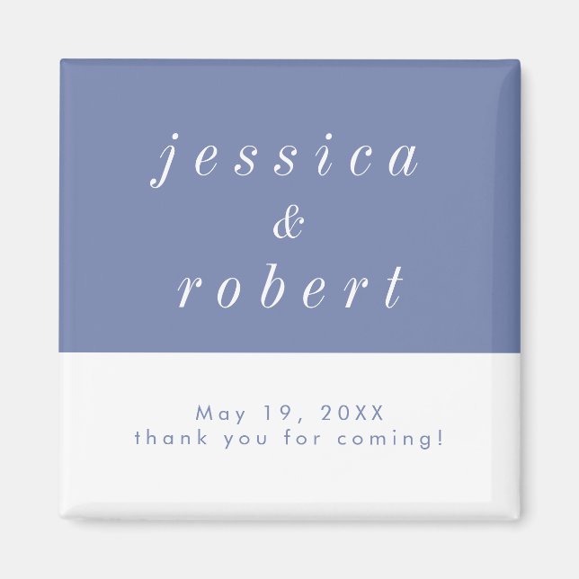 Simple Minimalist Airy Pastel Wedding Magnet (Front)