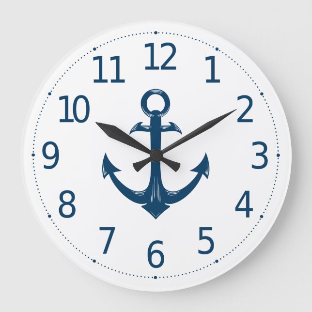 Simple Minimalist Anchor Nautical | Wall Clock (Front)
