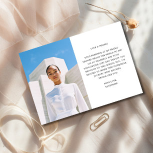 Simple Minimalist Any Event Bridal Shower Photo Thank You Card