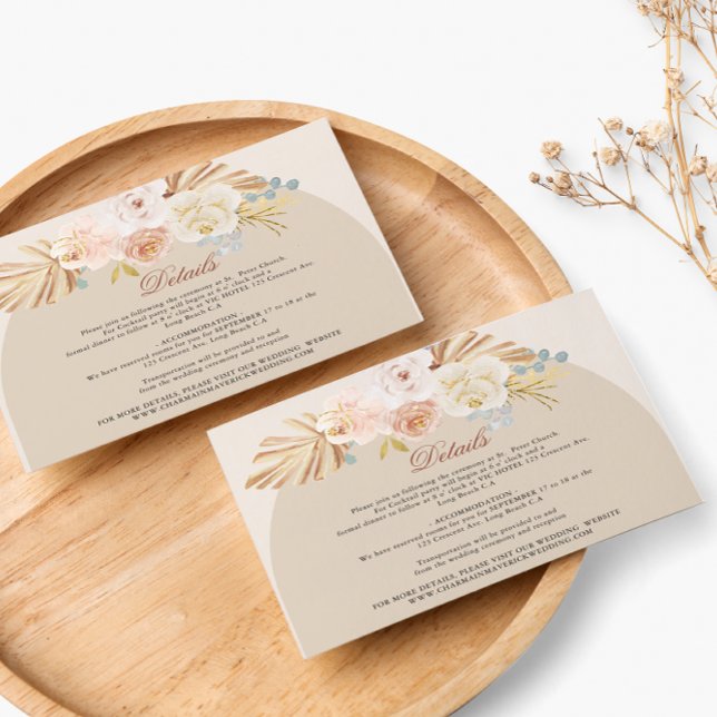 Simple Minimalist Arch Boho Wedding Details Enclosure Card (Creator Uploaded)