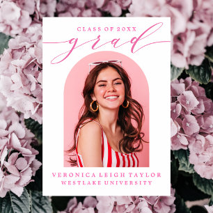 SIMPLE MINIMALIST ARCH CALLIGRAPHY GRAD INVITATION