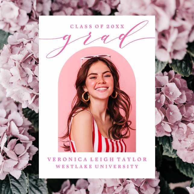 SIMPLE MINIMALIST ARCH CALLIGRAPHY GRAD INVITATION (Creator Uploaded)