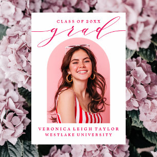 SIMPLE MINIMALIST ARCH CALLIGRAPHY GRAD INVITATION