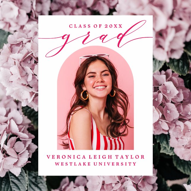 SIMPLE MINIMALIST ARCH CALLIGRAPHY GRAD INVITATION (Creator Uploaded)