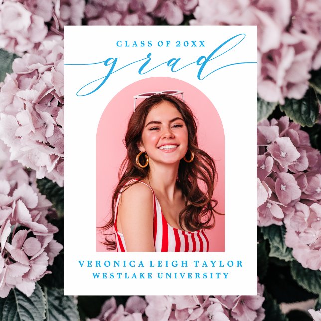 SIMPLE MINIMALIST ARCH CALLIGRAPHY GRAD INVITATION (Creator Uploaded)