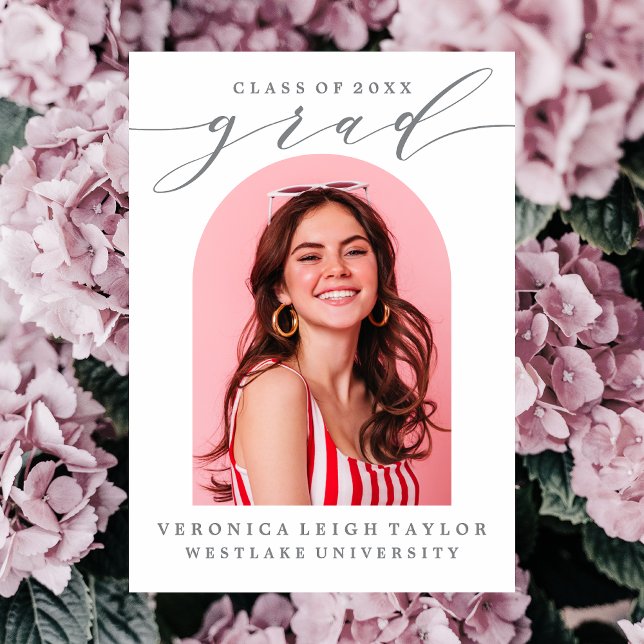 SIMPLE MINIMALIST ARCH CALLIGRAPHY GRAD INVITATION (Creator Uploaded)