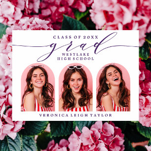 SIMPLE MINIMALIST ARCH CALLIGRAPHY GRAD INVITATION