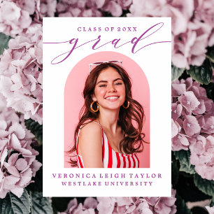 SIMPLE MINIMALIST ARCH CALLIGRAPHY GRAD INVITATION