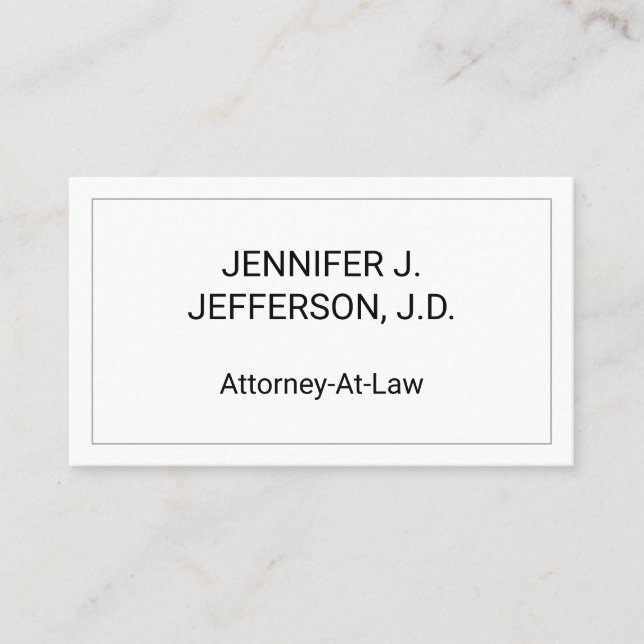 Simple & Minimalist Attorney-At-Law Business Card (Front)