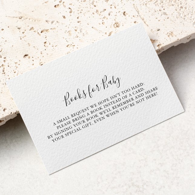 Simple Minimalist Baby Shower Book Request Enclosure Card (Creator Uploaded)