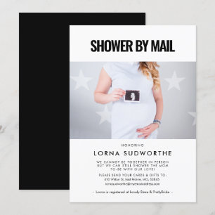 Simple minimalist Baby Shower by mail photo Invitation
